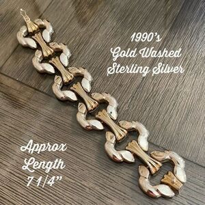 1990’s Giant Link Sterling Silver & Gold Bracelet